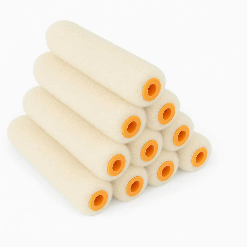 TIJAR Pack of 10 High Performance Mohair 4" (100mm) Decorating & Painting Mini Roller Sleeves Ideal for Varnish, Gloss, Satin finishes