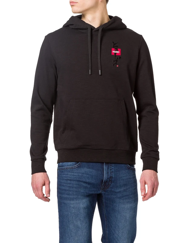 HUGO Men's Doplin Sweatshirt, Black1, Xs Regular
