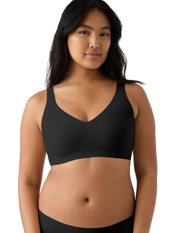 True & Co Women's True Body Boost V Neck Bra, Black, (Small) 32-34A/D