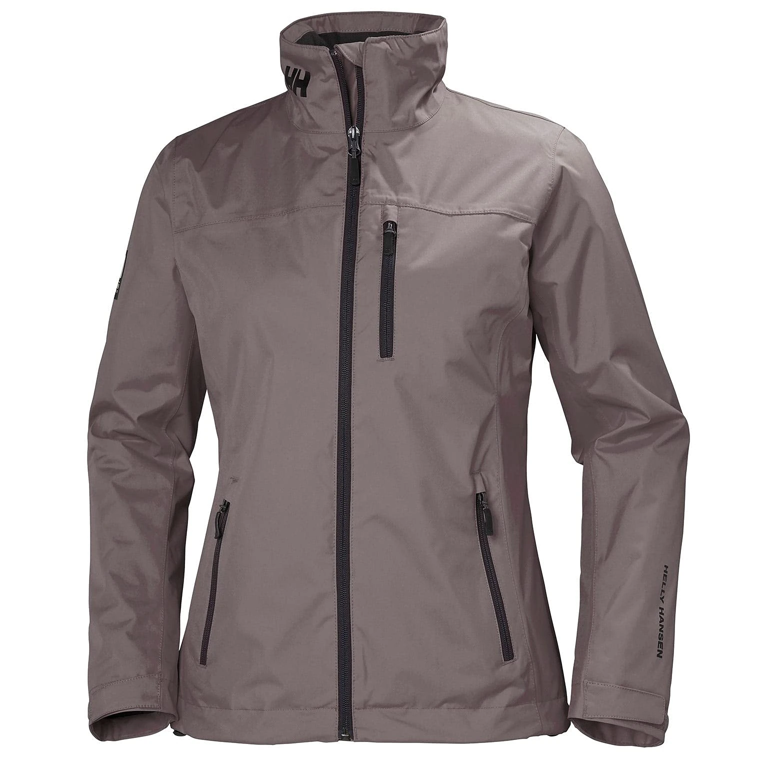 Helly Hansen Women's Crew Midlayer Fleece Lined Waterproof Breathable Rain Jacket, 656 Sparrow Grey, 5X-Large