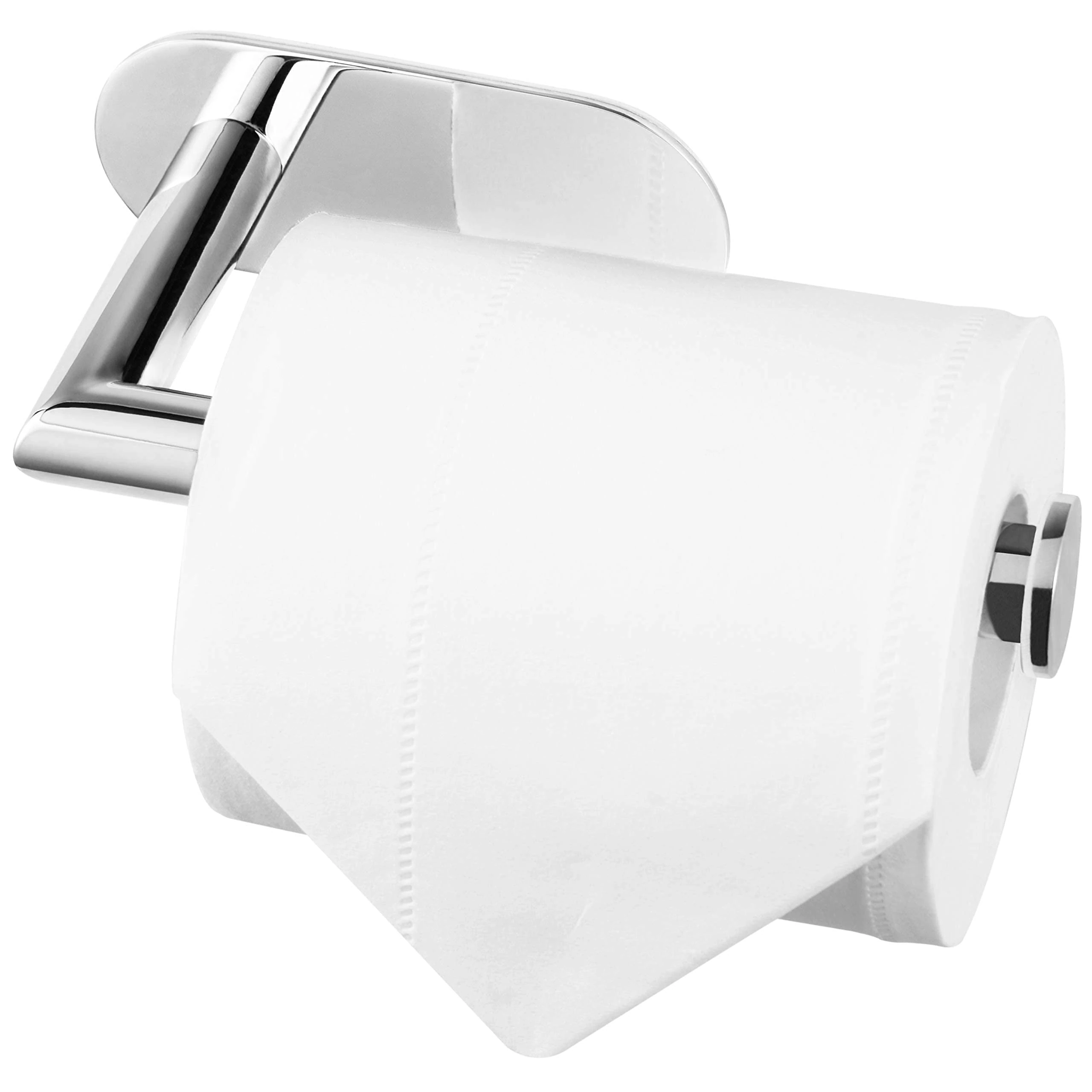 HITSLAM Toilet Roll Holder Self Adhesive Polished Chrome 304 Stainless Steel Stick on Toilet Paper Holder for Bathroom