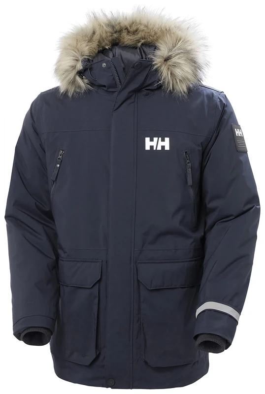 Helly Hansen Men's Reine Parka - Navy L Waterproof Breathable Coat