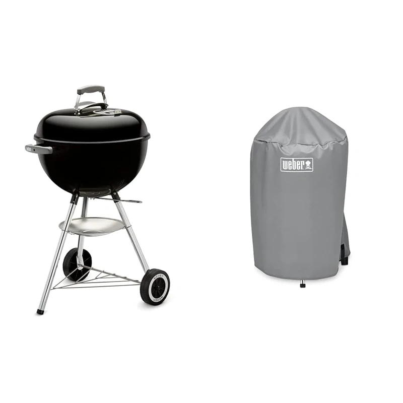 Weber, Black Classic Kettle Barbecue, 47 cm + Grill Cover, Fits 47 cm charcoal grills, 7175