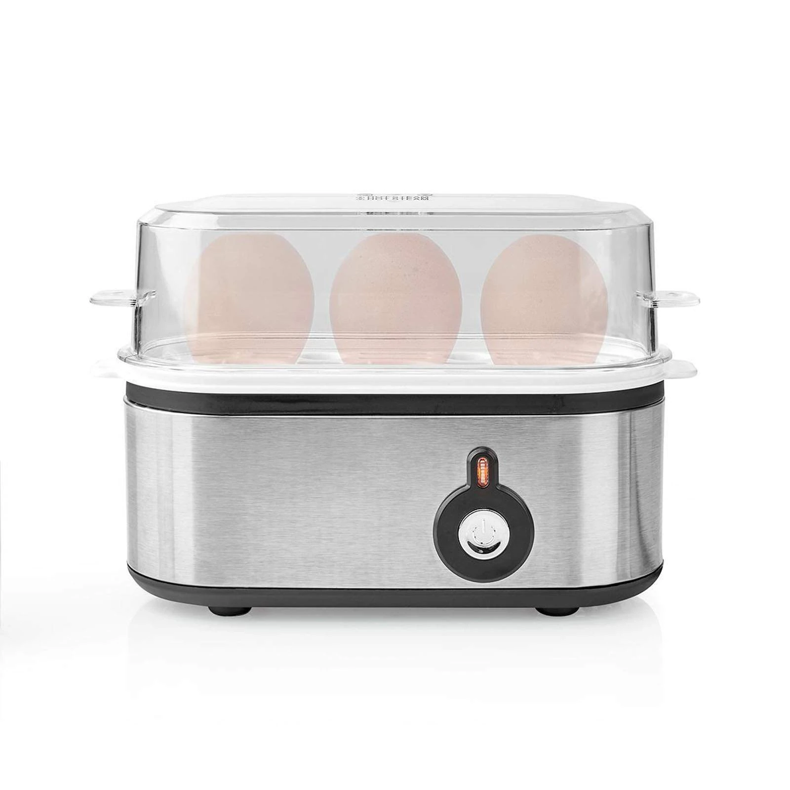 Ex-Pro Compact Electric Egg Cooker Boiler, 210W, for up to 3 Eggs - Silver