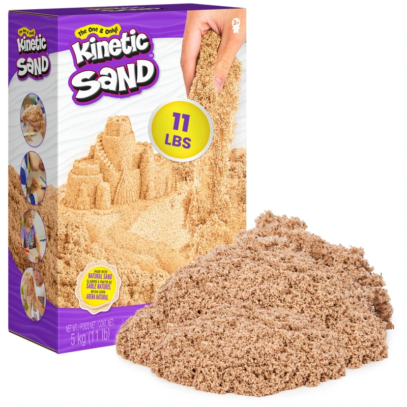 Kinetic Sand 5 kg - Original Magic Kinetic Sand from Sweden, Natural Brown, Known from Nurseries, for Relaxed, Creative Indoor Sand Play, for Children from 3 Years