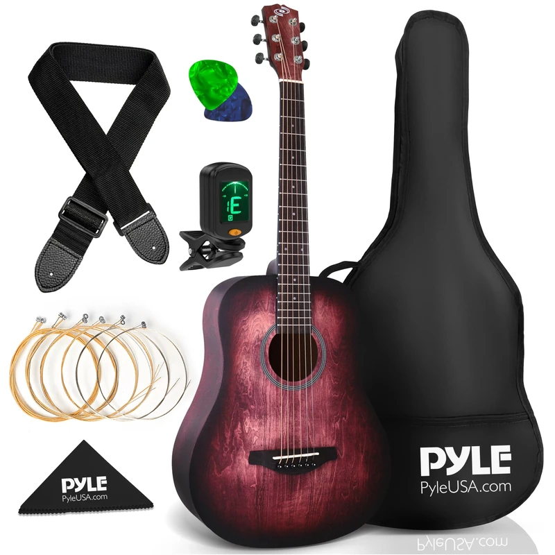 Pyle Kids Guitar, 1/2 Size Classical Guitar, for Beginners, 34"/86.3cm, Christmas Toy Gift for Kids, w/Accessories, Right Handed, Bronze
