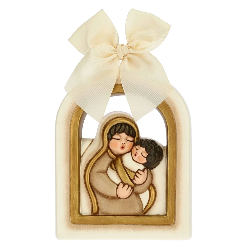 THUN - Tile with Madonna and Child Jesus - Christmas Home Decorations - Medium Size - Ceramic - 9 x 1.8 x 14.5 h cm