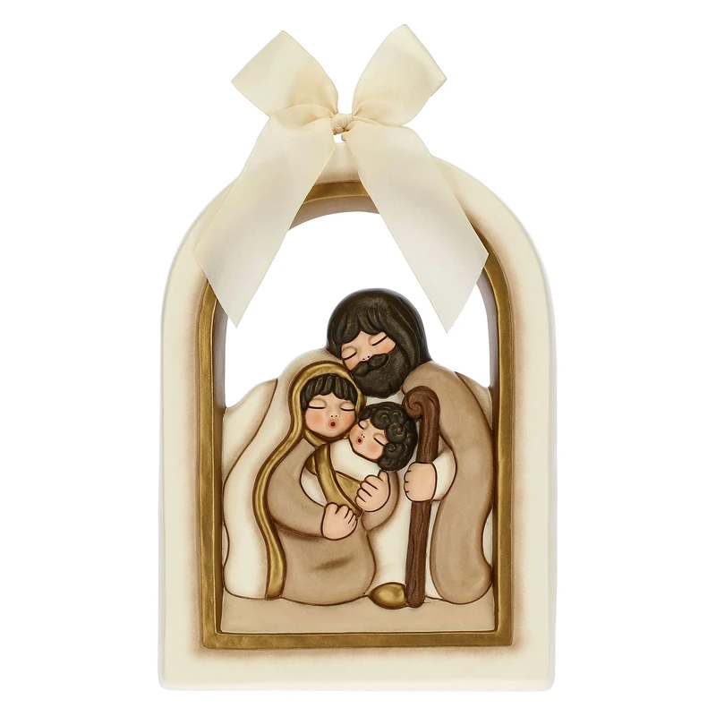 THUN - Tile with Holy Family - Christmas Home Decorations - Large Format - Ceramic - 21 x 2.5 x 28.8 h cm