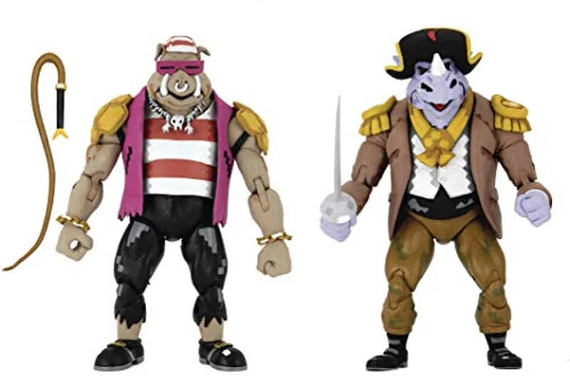NECA Official- TMNT Turtles In Time Pirate Bebop & Rocksteady Ultimate 7" Action Figure 2 Pack