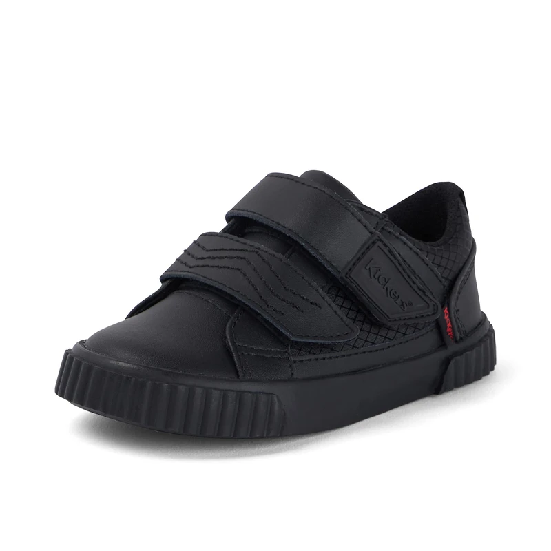Kickers Boy's Tovni Twin Flex School Uniform Shoe | Smart Everyday School Look | Everyday Comfort Fit, Cushioned for All-Day Wear, Black, 11 UK Child