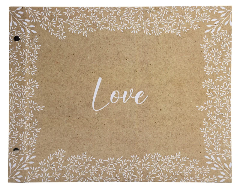 Exacompta - Ref. 60234E - 1 Photo album with screws 40 white pages - Format 37x29cm - printed paper cover with KRAFT matte lamination - capacity of 160 photos