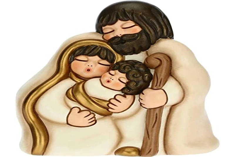 THUN - Holy Family Ornament - Christmas Home Decorations - Medium Size - Ceramic - 14.5 x 9.5 x 16 h cm