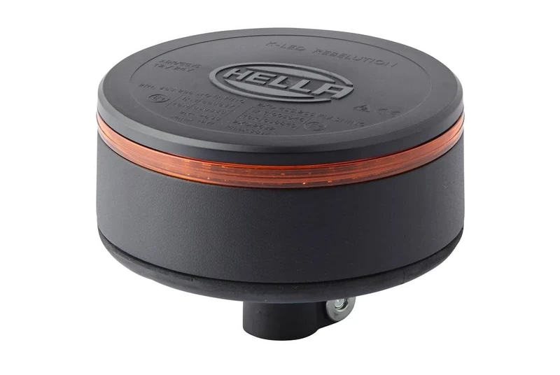 HELLA 2XD 455 255-011 LED-Strobe-type Beacon - K-LED Rebelution - 12/24V - Yellow - mounting/Flexible pipe sockets