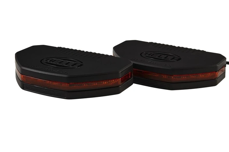 HELLA 2XD 455 355-001 LED-Strobe-type Beacon - Corner Module 270 - 12/24V - Amber - mounting/Screw Connection - Cable: 200mm - Plug: open cable ends