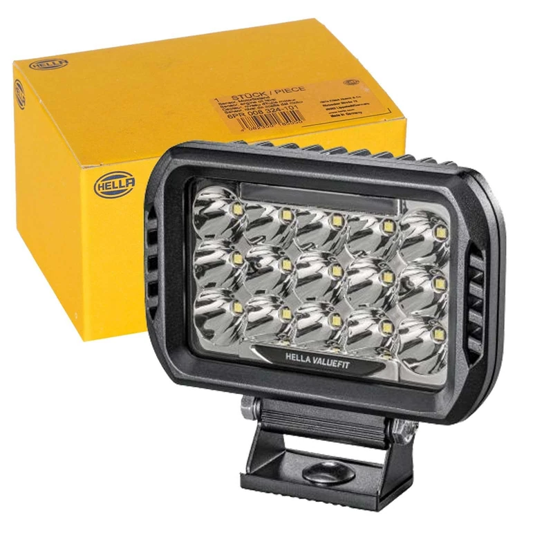 HELLA VALUEFIT 1FE 358 154-031 LED-Spotlight - 450 - 12/24V - rectangular - Reference number: 12.5 - mounting/Bolted - Clear diffusing lens - Lens Colour: Crystal clear - Cable: 800mm - left/right
