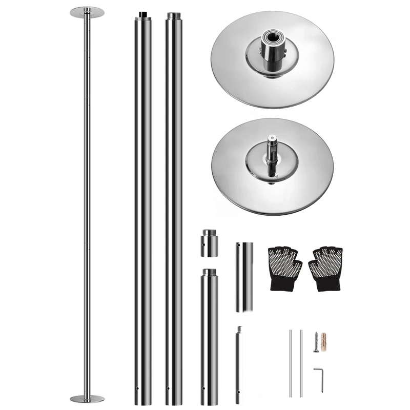 SereneLife Professional Spinning Dance Pole – Portable & Removable Fitness Pole, Adjustable Height, Smooth Connection . Great for Training & Exercise