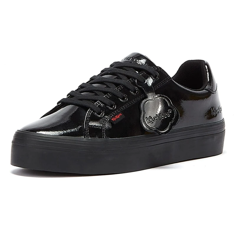 Kickers Women's Tovni Stack School Uniform Shoe, Patent Black, 3 UK - Image 1