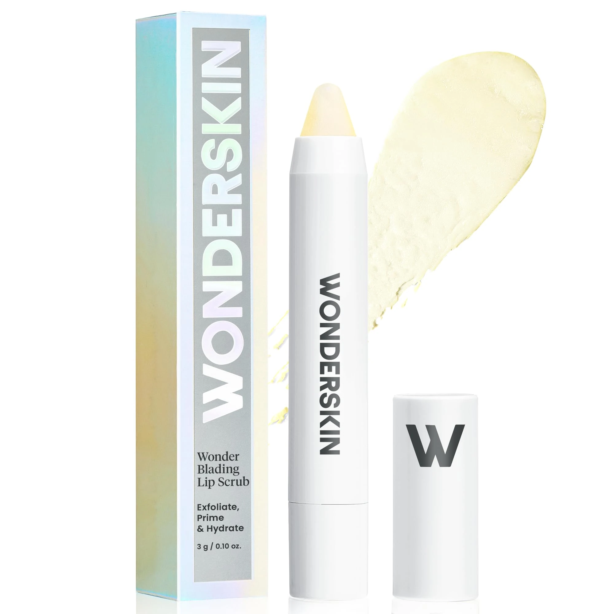 Wonderskin 3-in-1 Lip Scrub Exfoliator & Moisturizer, Lip Exfoliator Scrub, Hydrating Balm for Soft, Nourished, Flake-Free Lips with One-Step Prep, 0.10oz