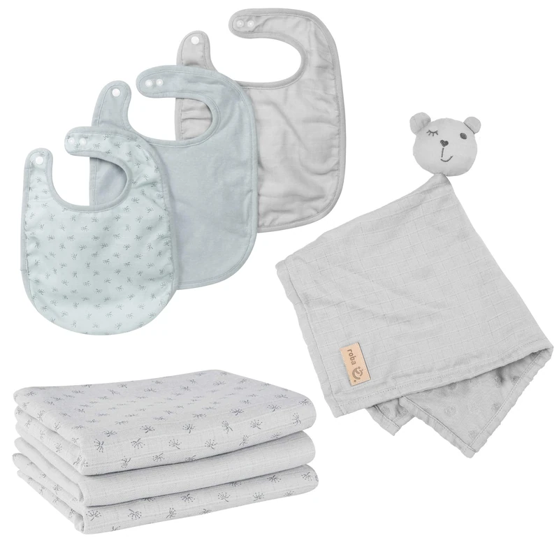 Roba Organic Baby Essentials Gift Set 'Lil Planet' Silver Grey Organic Cotton GOTS Sustainable - Image 1