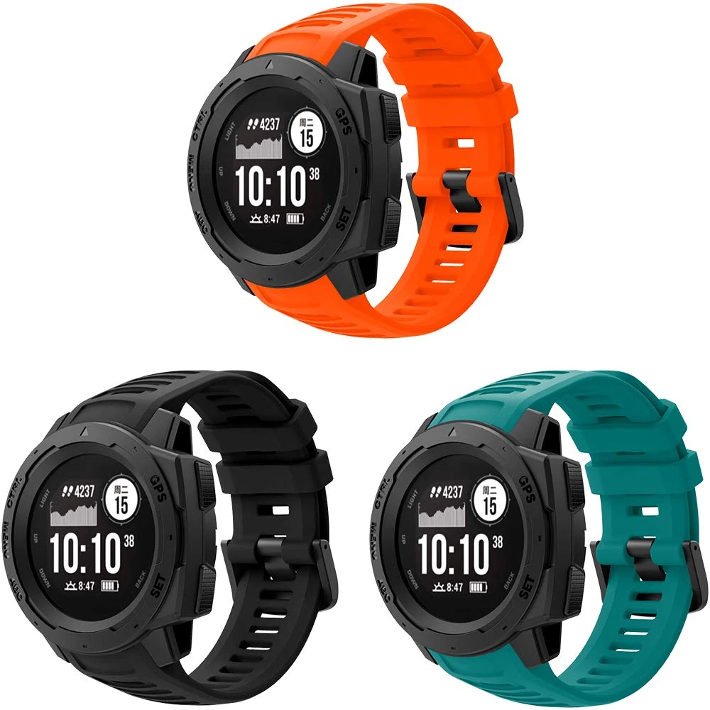 Compatible Garmin Instinct Strap, Silicone Band 22mm Bracelet Replacement Watch Strap for Garmin Instinct Sports GPS Smart Watch with Adapter Tools