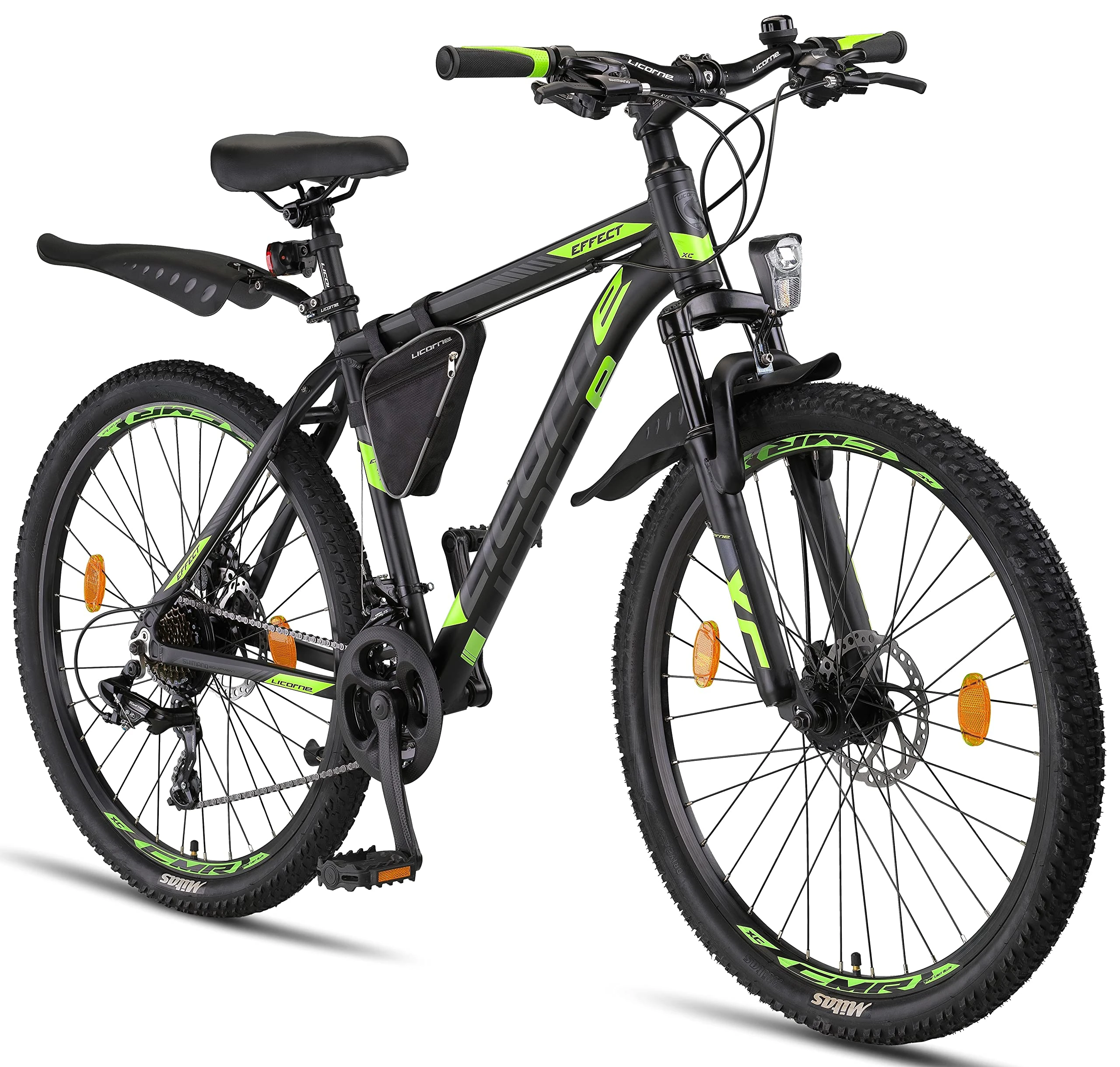 Licorne Bike Effect Premium Mountain Bike 26 inch Wheels Black and Lime � Bicycle for Boys, Girls, Men and Women �21 Gear Speed � Front Suspension Mountain Bike?