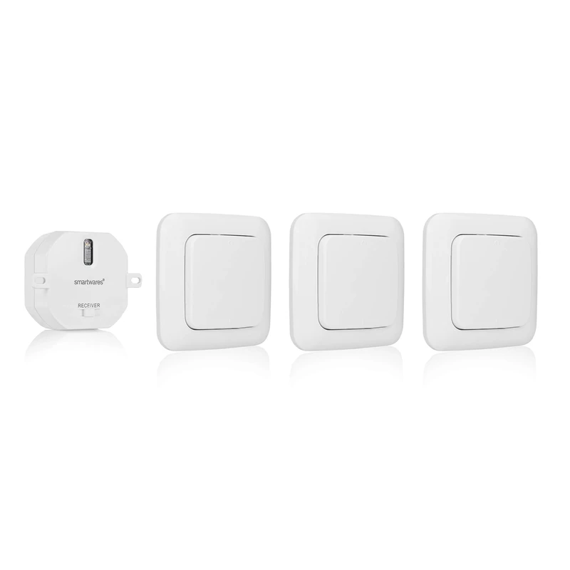 Smartwares Home Automation Kit Wireless Switch Plug & Connect for Bedroom - 3 Single Switches and 1 Built-in Module - SH4-99567