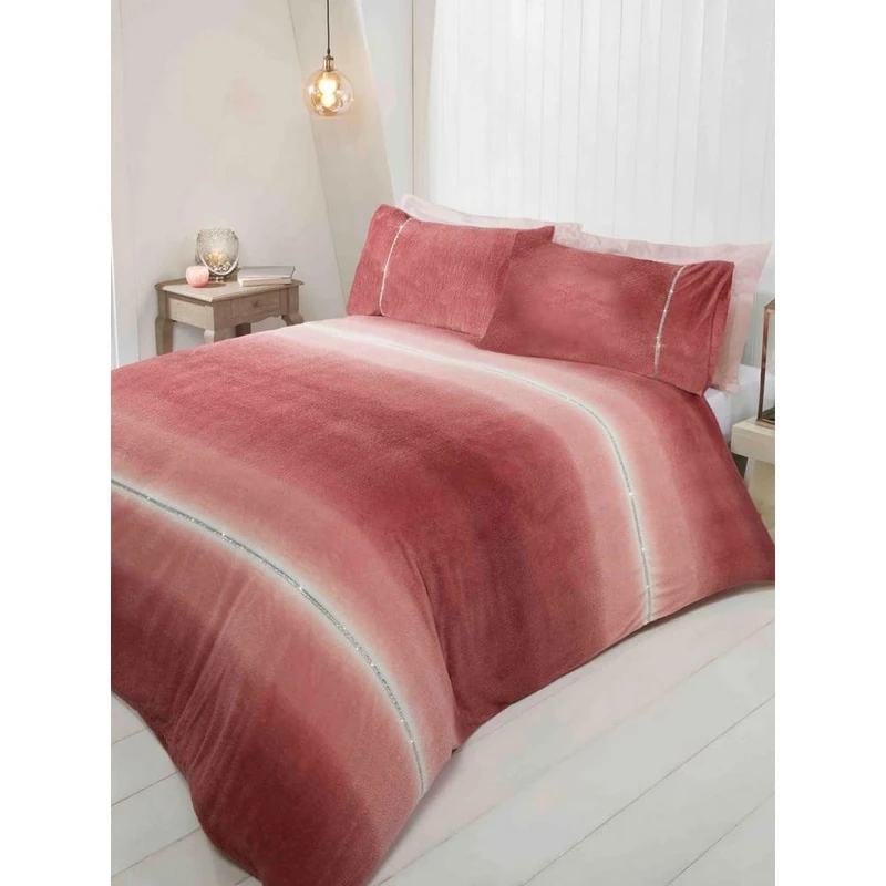 Rapport Home Diamante Teddy Fleece Kingsize Duvet Cover Set