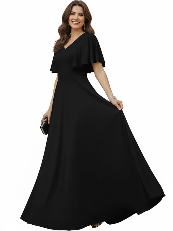 KOH KOH Womens Long Elegant Bridesmaid Evening Cocktail Modest Maxi Dress, Black, XXL