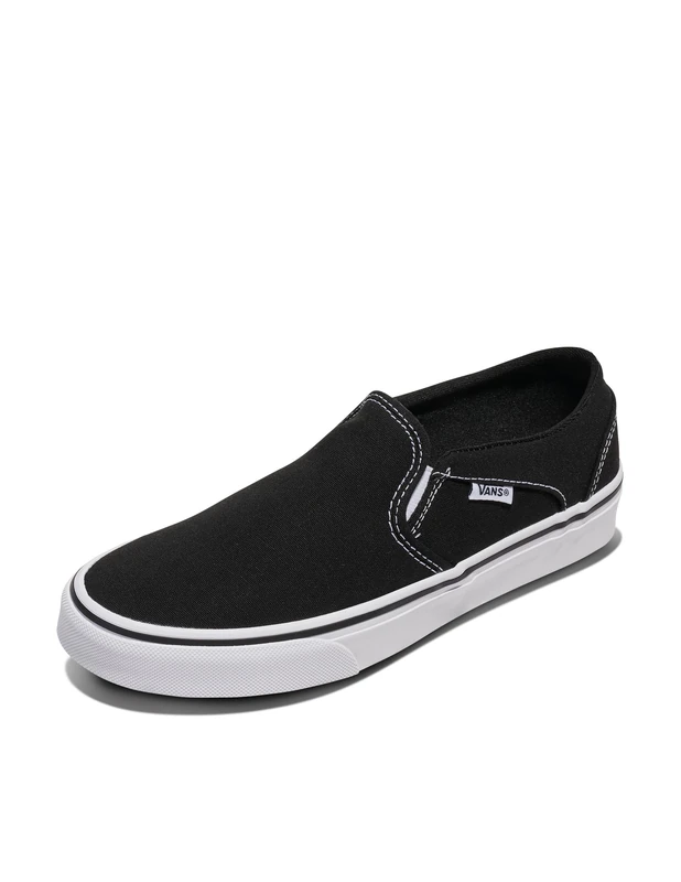 Vans Women's Asher Sneaker, Black and White, 4.5 UK