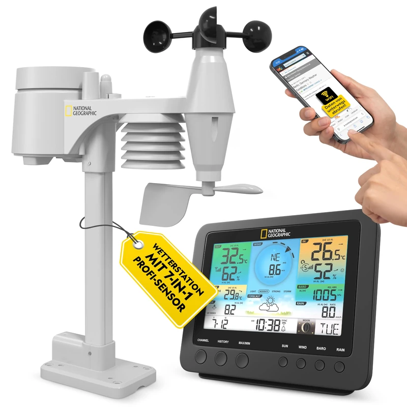 NATIONAL GEOGRAPHIC WIFI Colour Weather Center with 7in1 Sensor