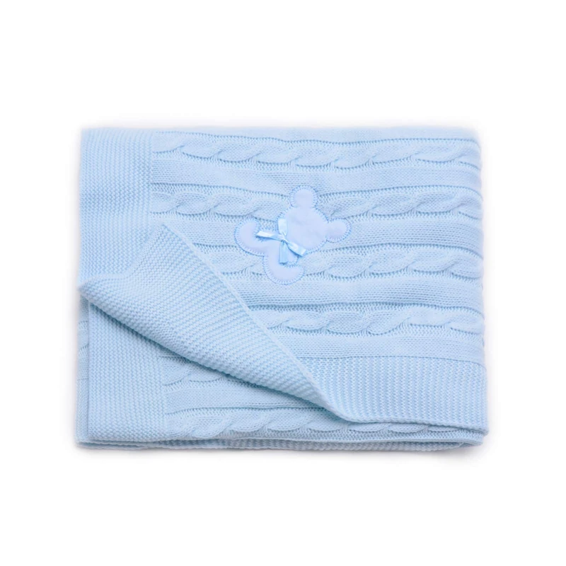 PEKITAS Baby Knitted Blanket 100x100 cm - 100% Organic Acrylic