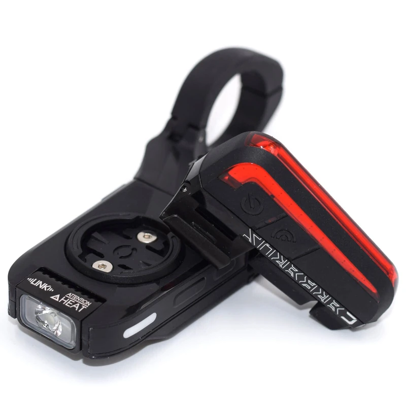 Moon Light the Way You Ride On MX Link 400lm & Cerberus Link 150lm IPX7 Front and Rear Rechargeable Cycle Light Set, Black