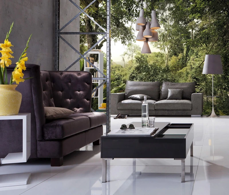 Komar X8-024 Vlies Fototapete-Dschungel-Größe: 400 x 260 cm (Breite x Höhe) -8 Bahnen-Bahnbreite 50 cm Photographic Wallpaper, Green, 4W x 2.6L m