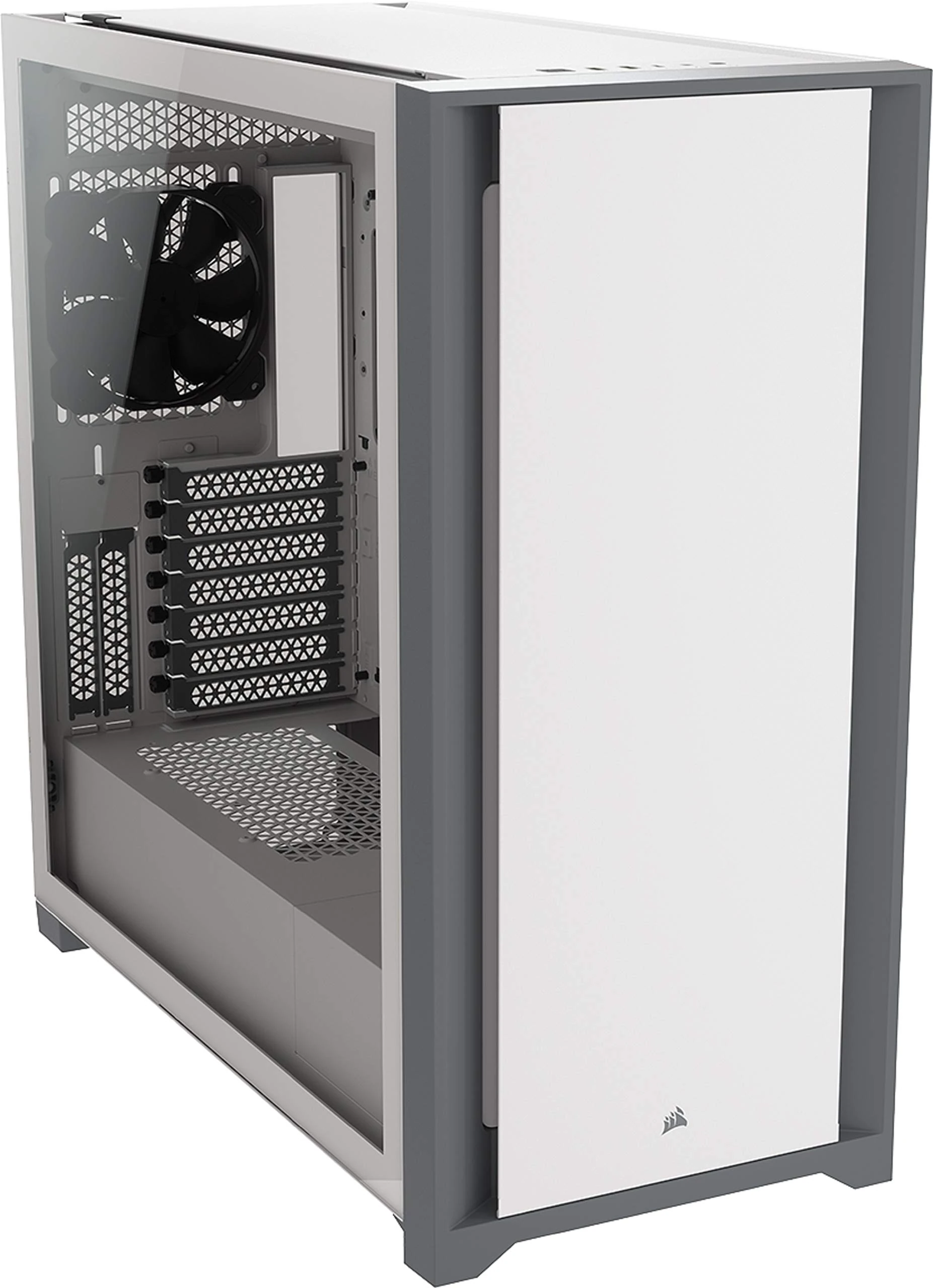 Corsair 5000D Tempered Glass Mid-Tower ATX Case (Solid Steel Front Panel, Corsair RapidRoute Cable Management System, Two Included 120mm Fans, Motherboard Tray with Customisable Fan Mounts) White