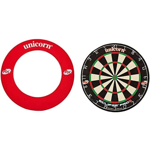 Unicorn Striker Dartboard Surround - Red/Eclipse Pro 2 PDC Dartboard