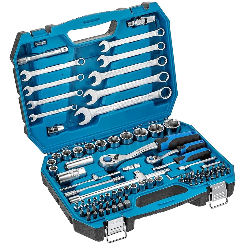 HÖGERT TECHNIK - 85-Piece Tool Set with Socket Wrenches, Ratchet, Bits and Accessories, Cr-V Drop-Forged Tool Kit with 72-Tooth Ratchet for DIY, Home, Garage and Workshop