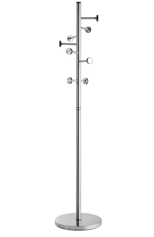 ALCO Stainless Steel Coat 8 Hooks Standing Approx. 41 x 182 cm, Silver, Platzsparend