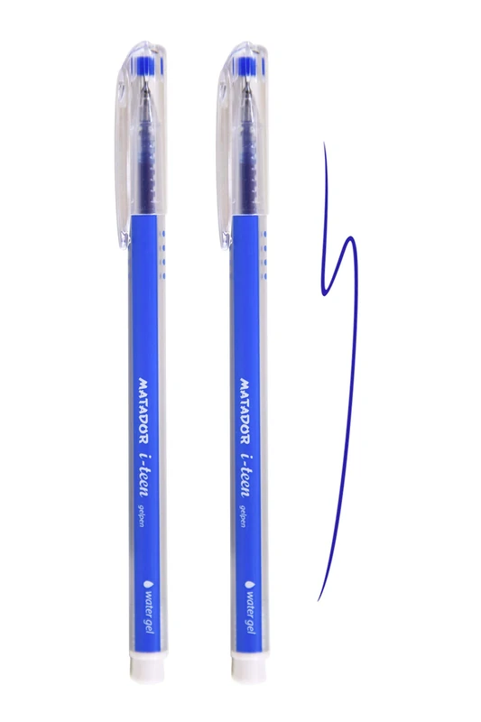 Matador [New Premium Japanese Ink i-teen Water Gel Pens (Blue Ink, 2 Pack)