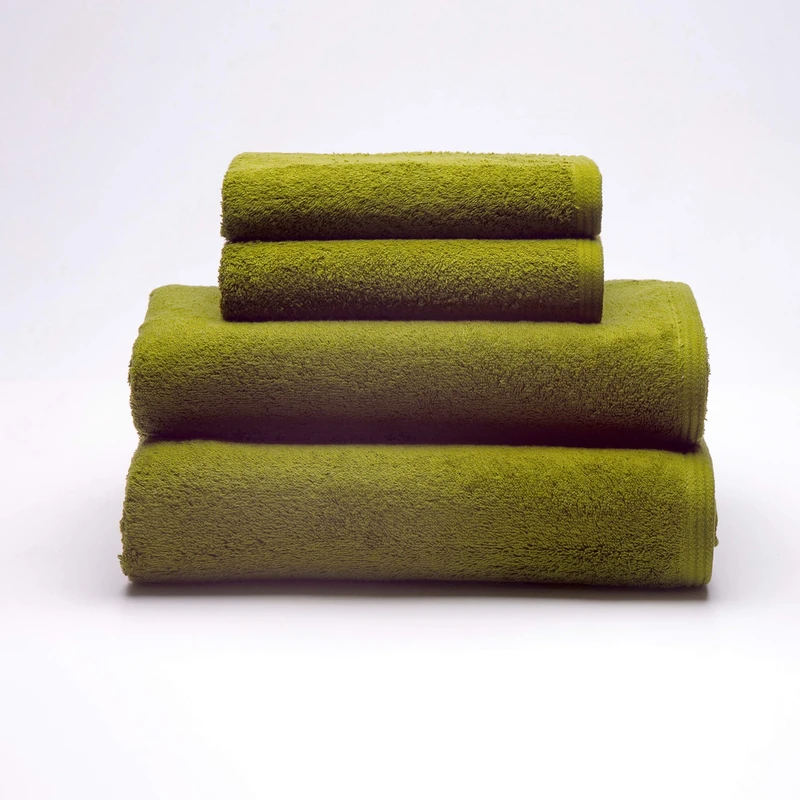 Sancarlos - Set of 4 Ocean Towels, 2 Wash Basin and 2 Bath Towels, Green, 100% Cotton, 550 g/m2