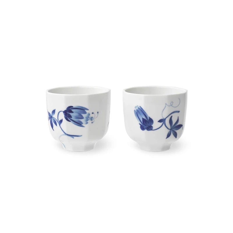 Royal Copenhagen Blomst 1058871 Set of 2 Porcelain Cups 20 cl White/Blue