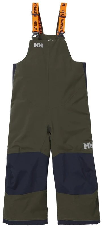Helly Hansen Kids' Rider 2 Insulated Waterproof Windproof Breathable Bib Ski Pants, 431 Utility Green, 10