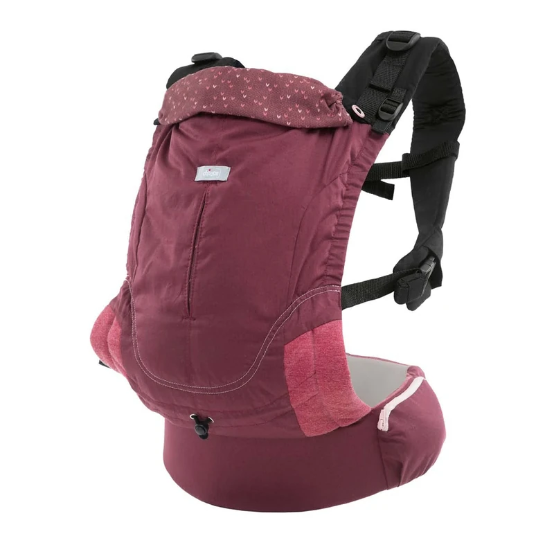 Chicco Myamaki Fit Physiological and Multi-Position Baby Carrier, Back and Neck Support – from Birth to 15 kg – Burgundy Powder