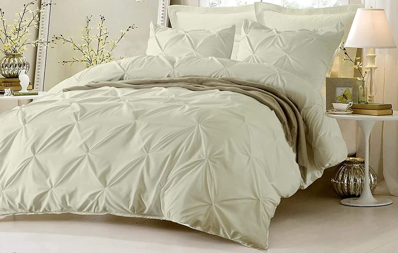 800 Series High Thread Count King Size Duvet Cover Set - Ivory