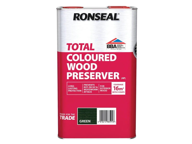 Ronseal RSLTTWPGR5L Trade Total Wood Preserver Green 5 Litre