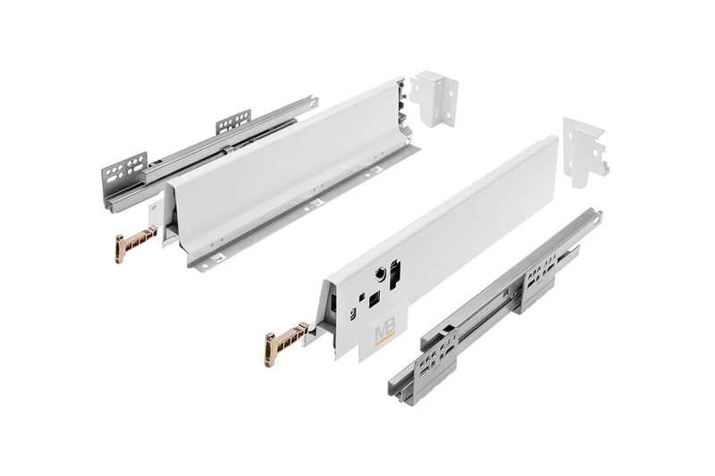 GTV - Modern Box Drawer I L = 350 mm H = 83 mm I White I Silent Close I Load up to 40 kg I Easy Installation I Synchronization of The Guides I PB-D-KPL350A1