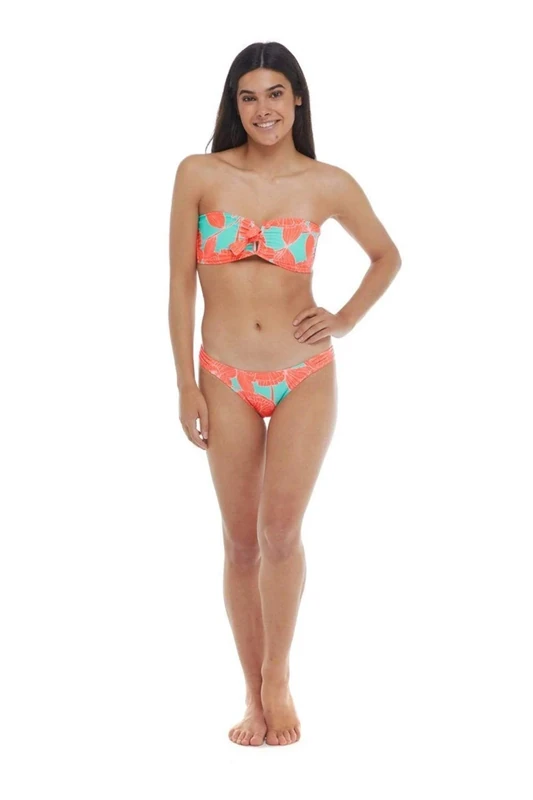 Body Glove Women's Standard Eleanor Molded Cup Bandeau Bikini Top Swimsuit, Tikahau Floral, X-Large