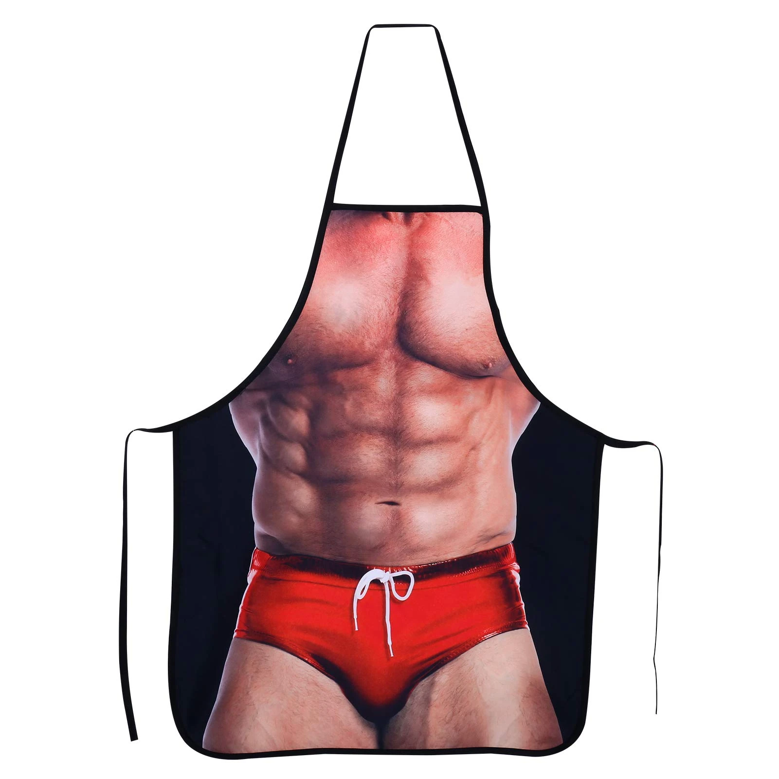 GOTH Perhk Funny Novelty Sexy Apron, Muscle Man Cooking Apron Kitchen Cooking BBQ Party MuscleNerd Adult Apron Gifts for Men Women (Red)