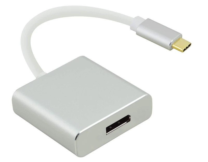 Helos Adaptor Cable USB 3.1 Type-C Male/DisplayPort 1.2 Female Premium Silver