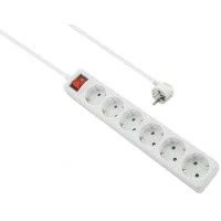 Helos Classic Power Strip 6-Way 1.5 m with Switch White