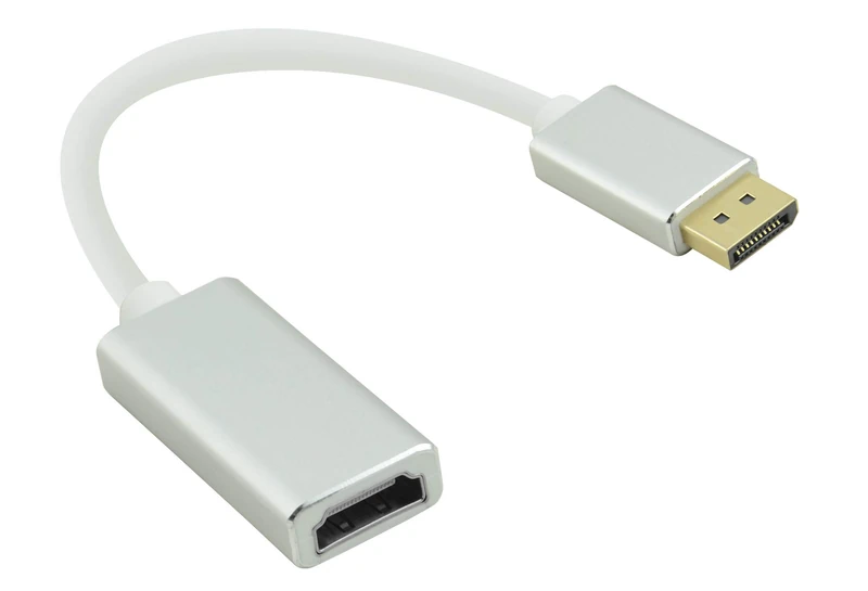 Helos Adaptor Cable DisplayPort Male/HDMI Female Premium 4K Silver